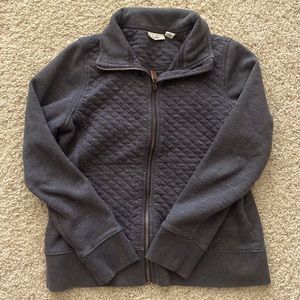 Zip up quilted sweatshirt grey LL Bean